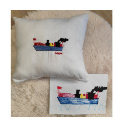 Μαξιλαροθήκη 35×45cm  από Μετατροπή Παιδικής Ζωγραφιάς σε Κέντημα