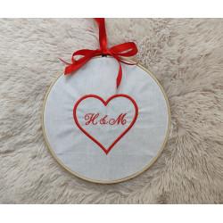 Διακοσμητικό Τελάρο με Κέντημα - Μονογράμματα