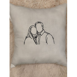 Μαξιλάρι 30×30cm  με Κέντημα από Φωτογραφία 